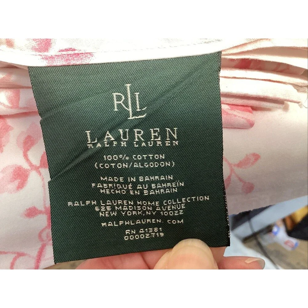 Lauren ralph lauren cottage hill white/pink toile 4 piece king sheet set floral